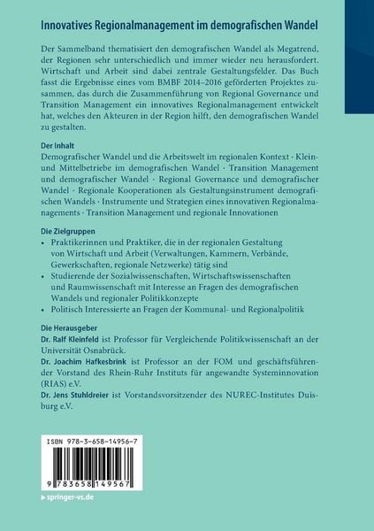 Produktbild: Innovatives Regionalmanagement im demografischen Wandel