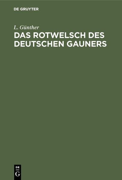 Produktbild: Das Rotwelsch des deutschen Gauners