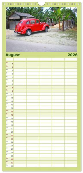 Produktbild: Familienplaner 2026 - Kuba &bull; Impressionen mit 5 Spalten (Wandkalender, 21 x 45 cm) CALVENDO
