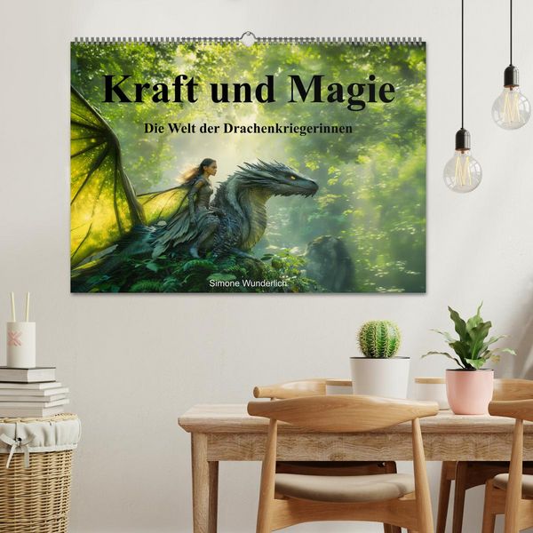 Produktbild: Kraft und Magie - Die Welt der Drachenkriegerinnen (Wandkalender 2026 DIN A2 quer), CALVENDO Monatskalender