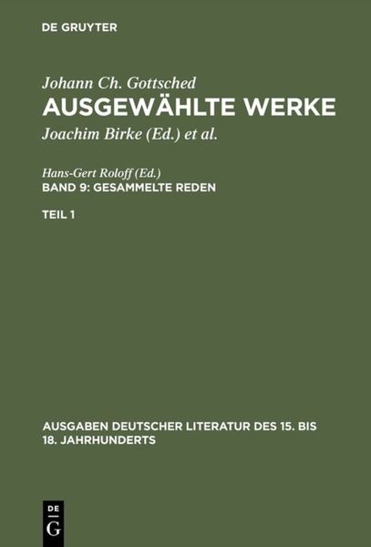 Produktbild: Gesammelte Reden. 1. Teil