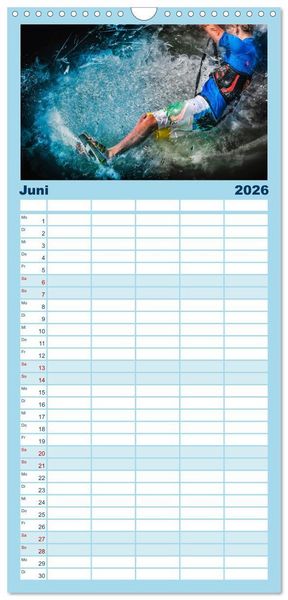 Produktbild: Familienplaner 2026 - Kitesurfen extrem cool mit 5 Spalten (Wandkalender, 21 x 45 cm) CALVENDO