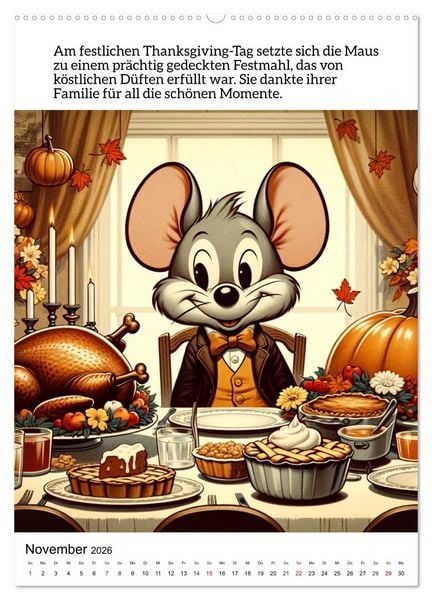 Produktbild: Die Maus - Mit Zw&ouml;lf munteren M&auml;usemomenten durchs Jahr (hochwertiger Premium Wandkalender 2026 DIN A2 hoch), Kunstdruck in Hochglanz