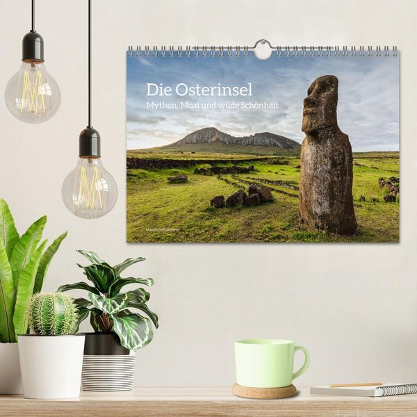 Produktbild: Die Osterinsel &ndash; Mythen, Moai und wilde Sch&ouml;nheit (Wandkalender 2026 DIN A4 quer), CALVENDO Monatskalender