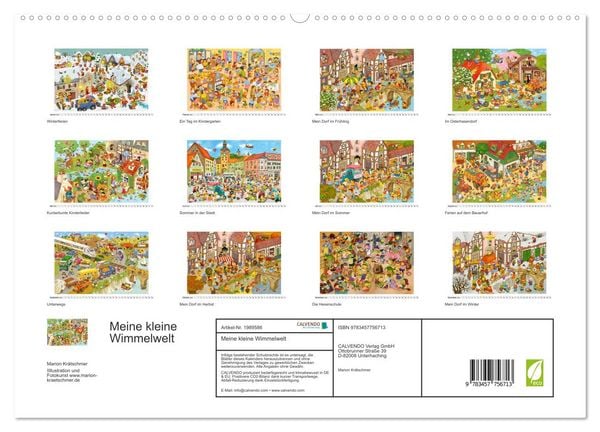 Produktbild: Meine kleine Wimmelwelt (hochwertiger Premium Wandkalender 2026 DIN A2 quer), Kunstdruck in Hochglanz