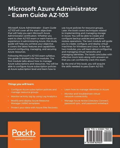 Produktbild: Microsoft Azure Administrator - Exam Guide AZ-103