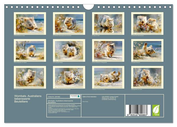 Produktbild: Wombats. Australiens liebenswerte Beuteltiere (Wandkalender 2027 DIN A4 quer), CALVENDO Monatskalender