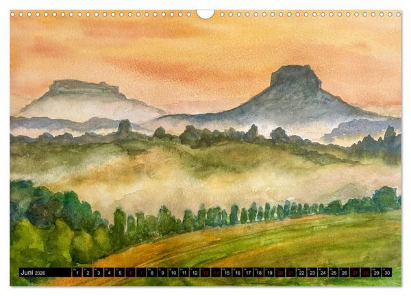 Produktbild: Dresden und das Elbtal - Ein Aquarellkalender von Claudia Pinkau (Wandkalender 2026 DIN A3 quer), CALVENDO Monatskalender