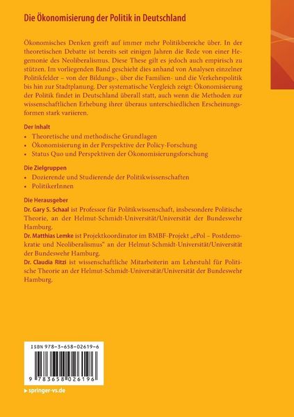 Produktbild: Die &Ouml;konomisierung der Politik in Deutschland