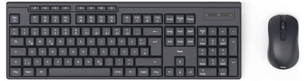 Produktbild: Hama WKM-200 Funk Tastatur, Maus-Set Deutsch, QWERTZ Schwarz