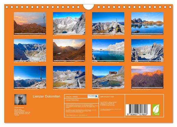 Produktbild: Lienzer Dolomiten (Wandkalender 2026 DIN A4 quer), CALVENDO Monatskalender