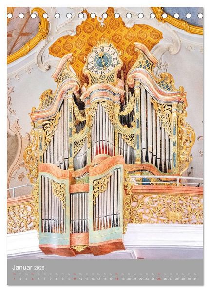 Produktbild: Barock Orgeln, K&ouml;niginnen der Instrumente (Tischkalender 2026 DIN A5 hoch), CALVENDO Monatskalender