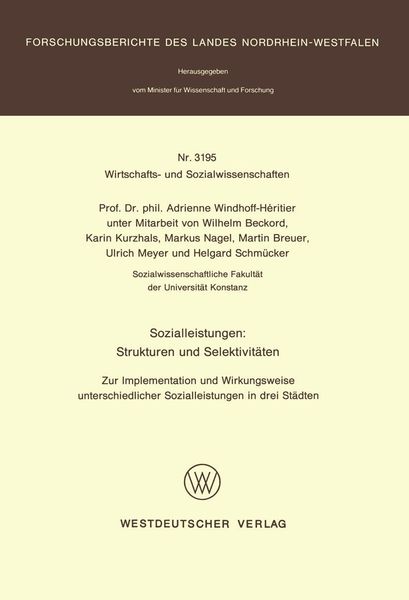 Produktbild: Sozialleistungen: Strukturen und Selektivit&auml;ten