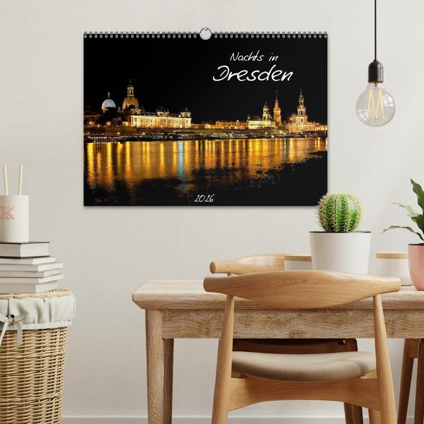 Produktbild: Nachts in Dresden (Wandkalender 2026 DIN A3 quer), CALVENDO Monatskalender
