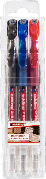 Produktbild: Edding Gelroller 2185 schwarz+rot+blau 3er Set