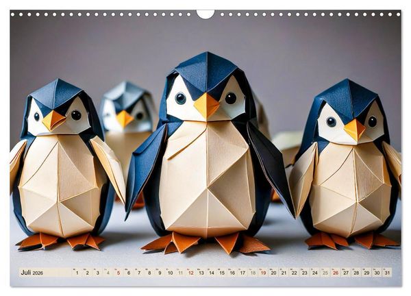 Produktbild: Wilde Origami Tiere (Wandkalender 2026 DIN A3 quer), CALVENDO Monatskalender