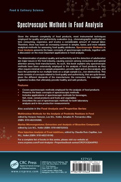 Produktbild: Spectroscopic Methods in Food Analysis