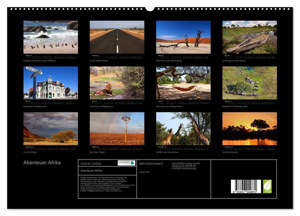 Produktbild: Abenteuer Afrika (hochwertiger Premium Wandkalender 2026 DIN A2 quer), Kunstdruck in Hochglanz