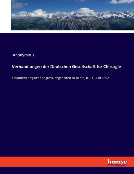 Produktbild: Verhandlungen der Deutschen Gesellschaft f&uuml;r Chirurgie