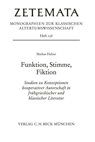 Produktbild: Funktion, Stimme, Fiktion