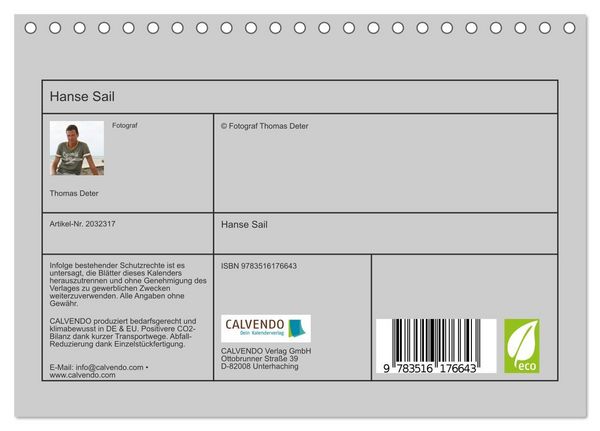 Produktbild: Hanse Sail (Tischkalender 2026 DIN A5 quer), CALVENDO Monatskalender