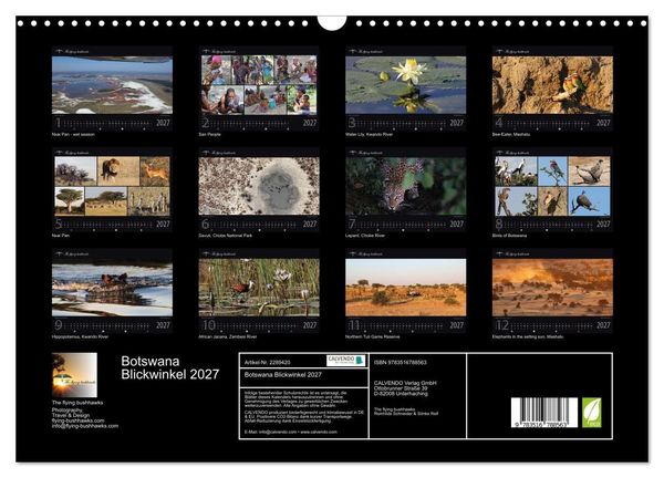 Produktbild: Botswana Blickwinkel 2027 (Wandkalender 2027 DIN A3 quer), CALVENDO Monatskalender
