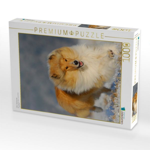 Produktbild: CALVENDO Puzzle Collie - Winterfreuden | 1000 Teile Lege-Gr&ouml;&szlig;e 64x48cm Foto-Puzzle f&uuml;r gl&uuml;ckliche Stunden