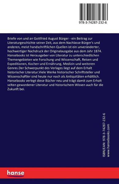 Produktbild: Briefe von und an Gottfried August B&uuml;rger