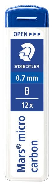 STAEDTLER Feinmine Mars® micro carbon 250 0,7mm B, 12er Set