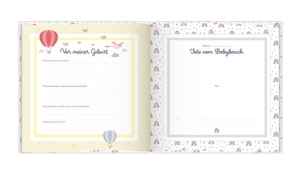 Produktbild: Babyalbum mit Fensterausschnitt f&uuml;r das 1. Lebensjahr zum Eintragen der sch&ouml;nsten Momente und Erinnerungen mit Platz f&uuml;r Fotos | f&uuml;r M&auml;dchen