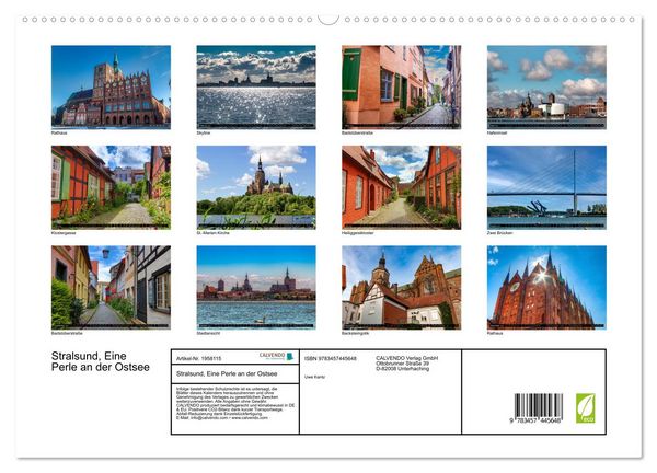 Produktbild: Stralsund, Eine Perle an der Ostsee (hochwertiger Premium Wandkalender 2026 DIN A2 quer), Kunstdruck in Hochglanz