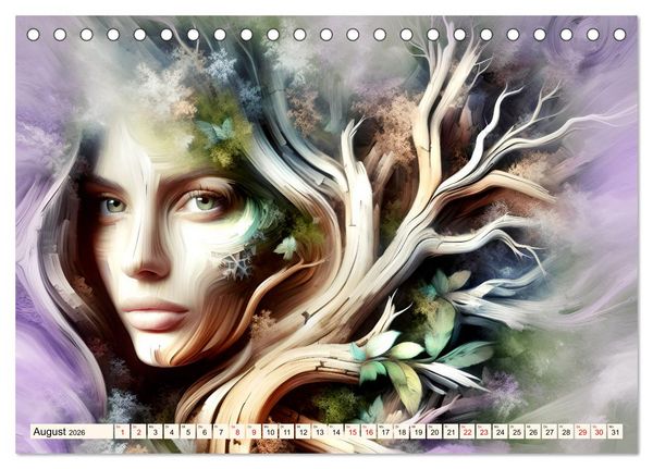 Produktbild: Lebendige Natur - Mystische Baumgeister (Tischkalender 2026 DIN A5 quer), CALVENDO Monatskalender