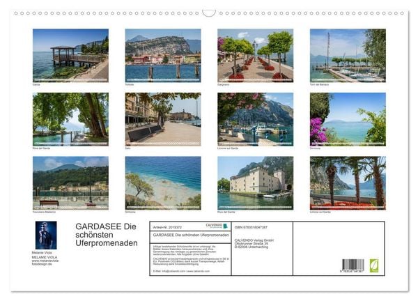 Produktbild: GARDASEE Die sch&ouml;nsten Uferpromenaden (Wandkalender 2026 DIN A2 quer), CALVENDO Monatskalender