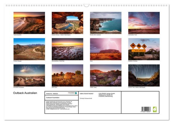 Produktbild: Outback Australien (Wandkalender 2026 DIN A2 quer), CALVENDO Monatskalender