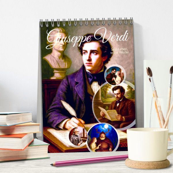 Produktbild: Giuseppe Verdi (Tischkalender 2026 DIN A5 hoch), CALVENDO Monatskalender