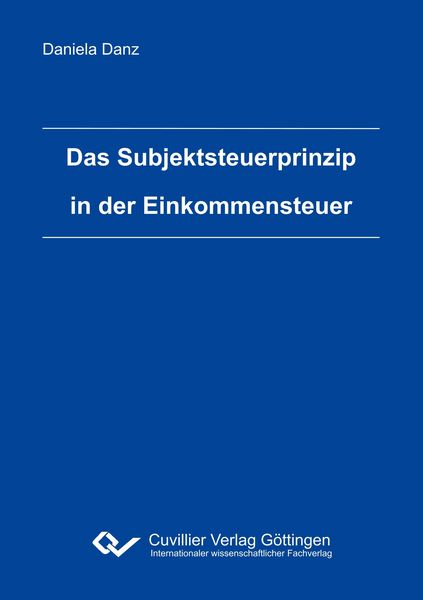 Produktbild: Das Subjektsteuerprinzip in der Einkommensteuer