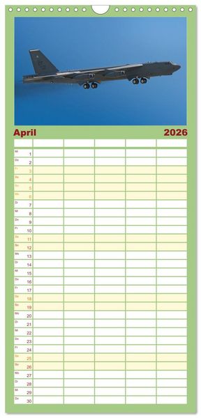 Produktbild: Familienplaner 2026 - Milit&auml;rflieger mit 5 Spalten (Wandkalender, 21 x 45 cm) CALVENDO