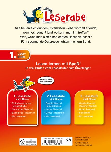 Produktbild: Die sch&ouml;nsten Leseraben-Ostergeschichten - Leserabe 1. Klasse - Erstlesebuch f&uuml;r Kinder ab 6 Jahren