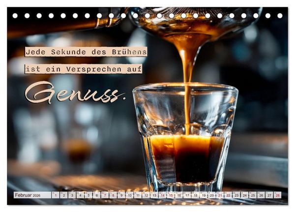 Produktbild: Kaffeemagie - Ein Jahr voller Genussmomente (Tischkalender 2026 DIN A5 quer), CALVENDO Monatskalender