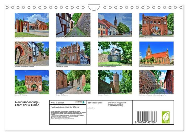 Produktbild: Neubrandenburg - Stadt der 4 T&uuml;rme (Wandkalender 2027 DIN A4 quer), CALVENDO Monatskalender
