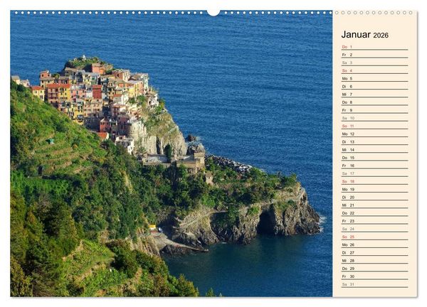 Produktbild: Cinque Terre - Malerische, vertr&auml;umte D&ouml;rfer an der ligurischen K&uuml;ste (Wandkalender 2026 DIN A2 quer), CALVENDO Monatskalender