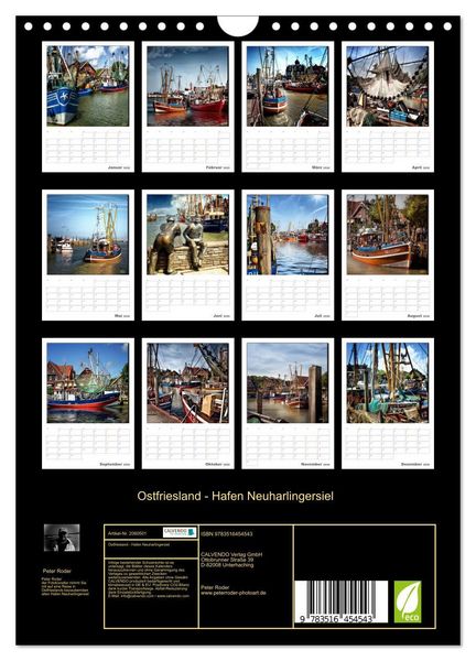Produktbild: Ostfriesland - Hafen Neuharlingersiel (Wandkalender 2026 DIN A4 hoch), CALVENDO Monatskalender