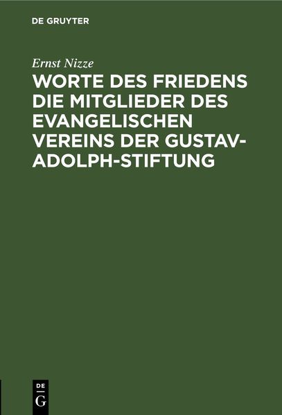 Produktbild: Worte des Friedens die Mitglieder des evangelischen Vereins der Gustav-Adolph-Stiftung