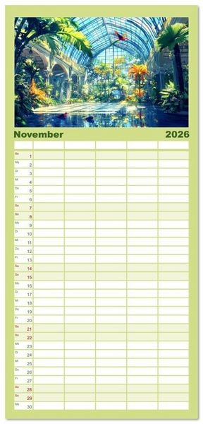 Produktbild: Familienplaner 2026 - Spaziergang durch Anime Welten mit 5 Spalten (Wandkalender, 21 x 45 cm) CALVENDO