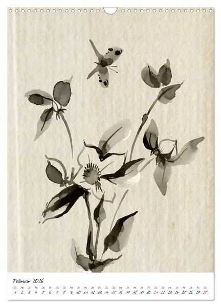 Produktbild: Sumi-e Kunst im japanischen Stil (Wandkalender 2026 DIN A3 hoch), CALVENDO Monatskalender