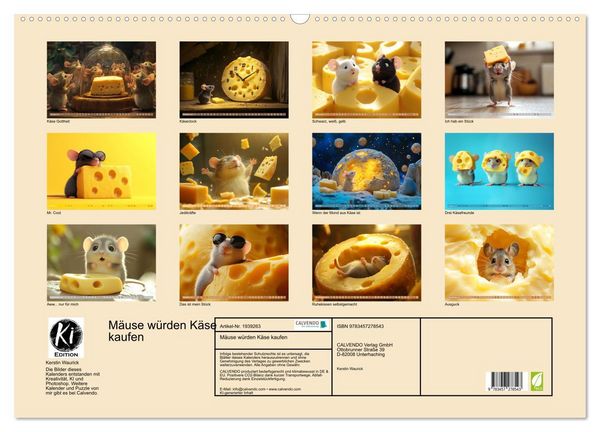 Produktbild: M&auml;use w&uuml;rden K&auml;se kaufen (Wandkalender 2026 DIN A2 quer), CALVENDO Monatskalender