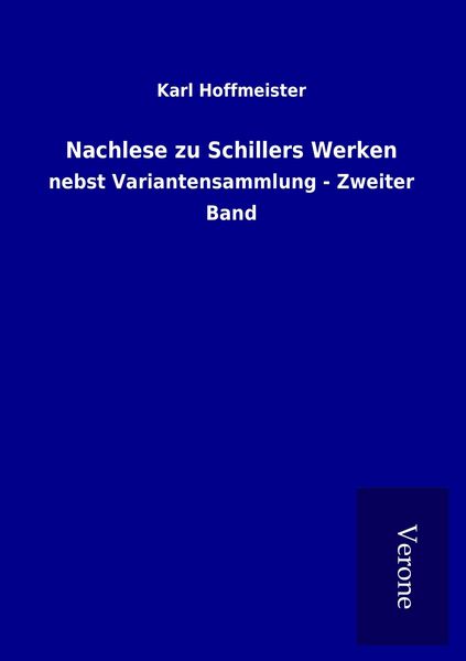 Produktbild: Nachlese zu Schillers Werken