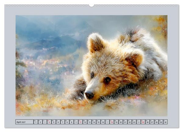 Produktbild: Braunb&auml;ren. Teddy-Familie im Einklang mit der Natur (hochwertiger Premium Wandkalender 2027 DIN A2 quer), Kunstdruck in Hochglanz