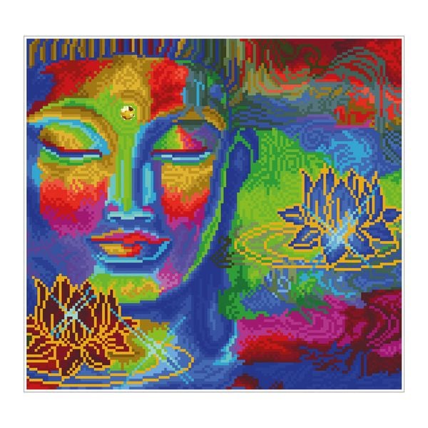 Diamond Dotz - Diamond Painting Buddha und Lotusblumen
