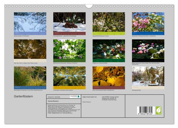 Produktbild: Gartenfl&uuml;stern (Wandkalender 2026 DIN A3 quer), CALVENDO Monatskalender